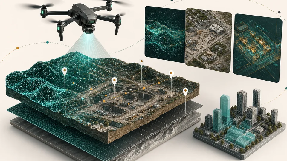 Digital twin landscape with LiDAR and photogrammetry layers